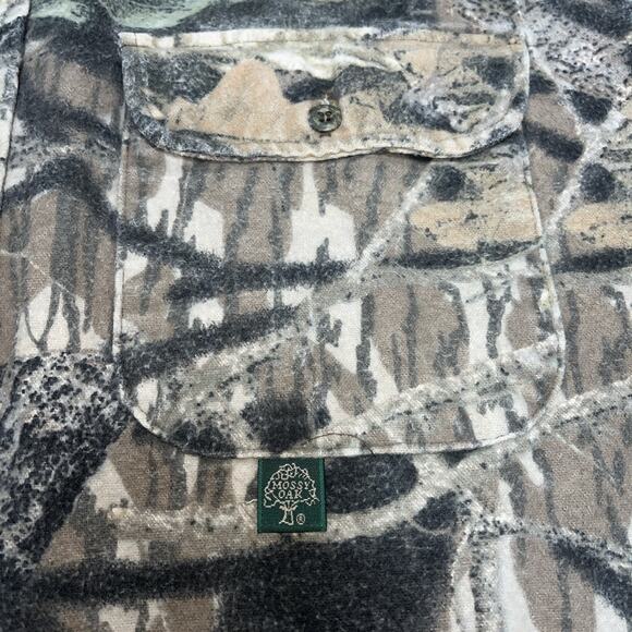 Vtg Mossy Oak Mens 2XL Fall Foliage Camo Heavy Hunting Shirt 80s 90s Made In USA - Picture 4 of 8